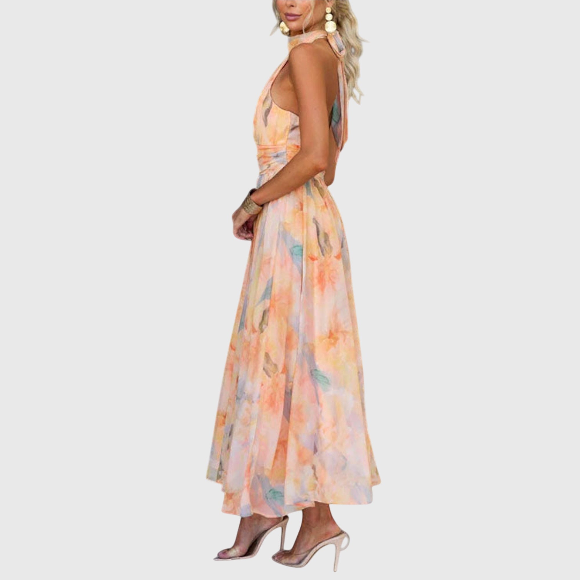 Halterneck maxi mekko