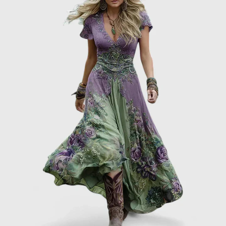 Kukallinen maxi mekko