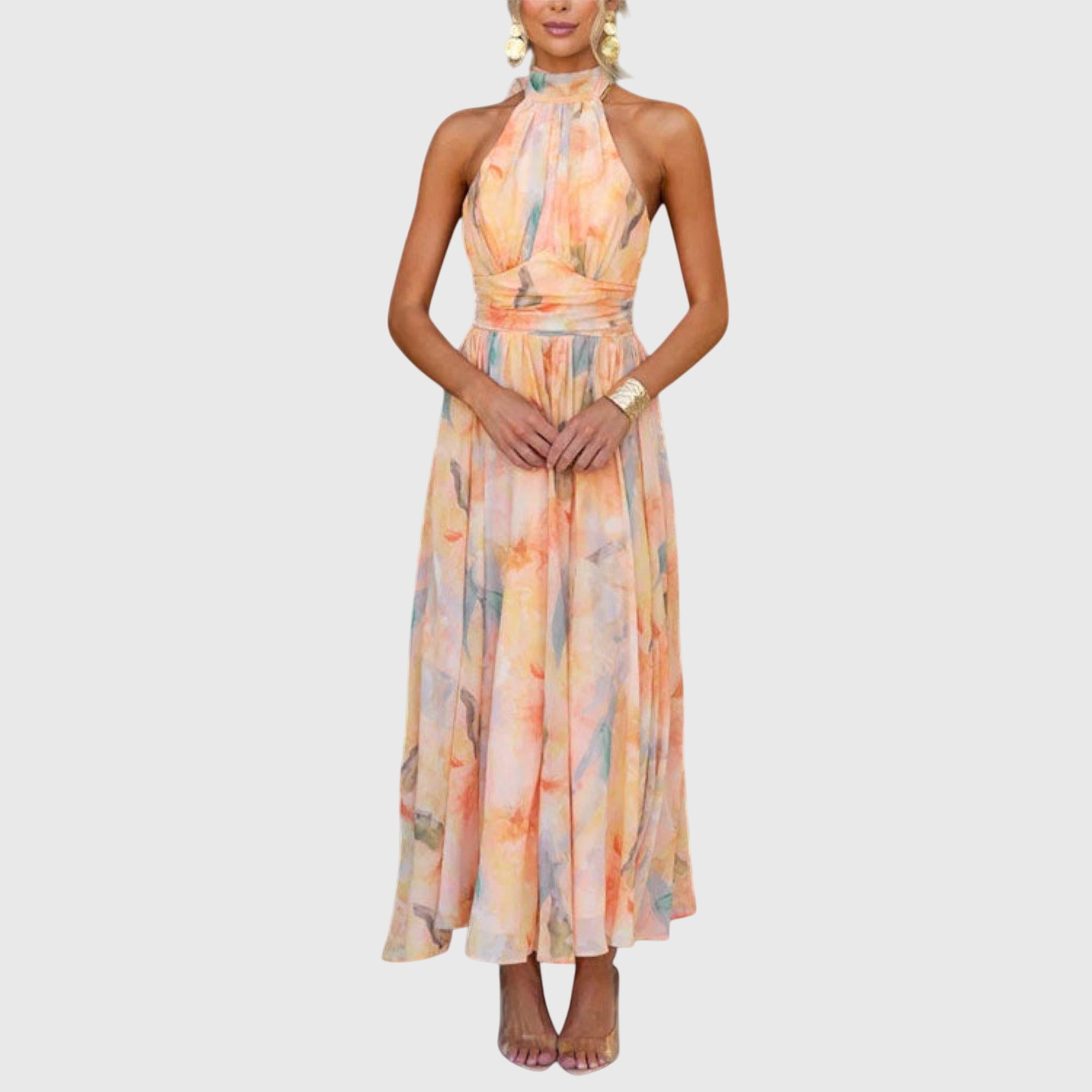 Halterneck maxi mekko