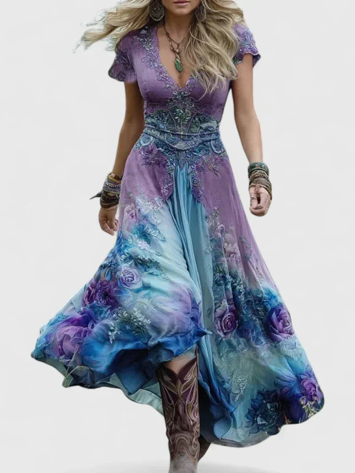 Kukallinen maxi mekko