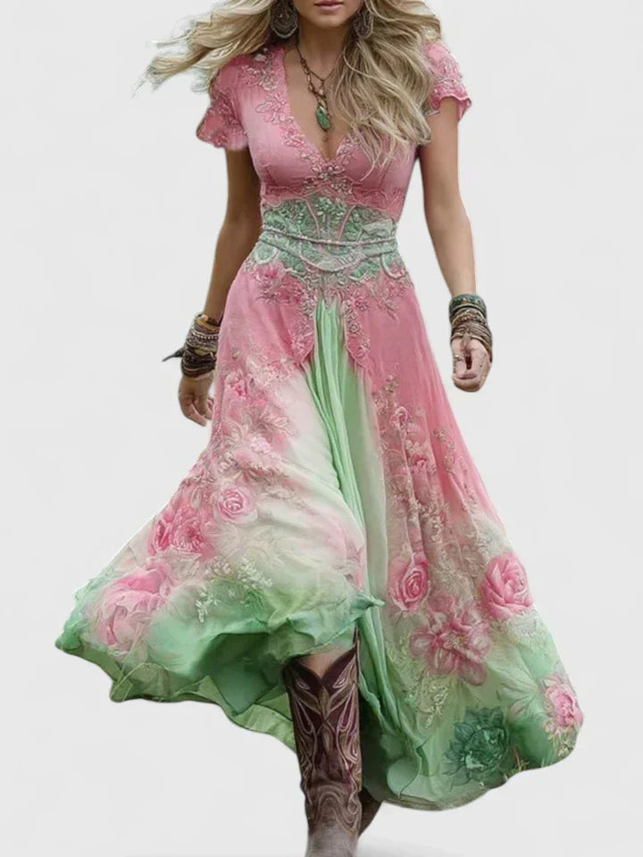 Kukallinen maxi mekko