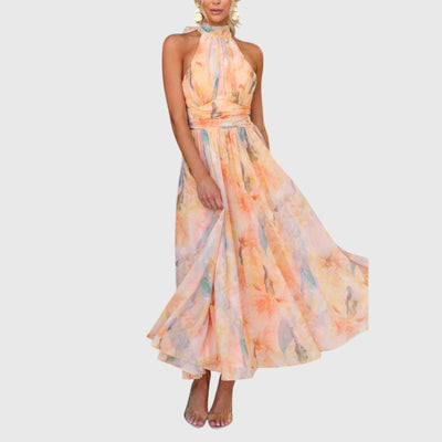 Halterneck maxi mekko