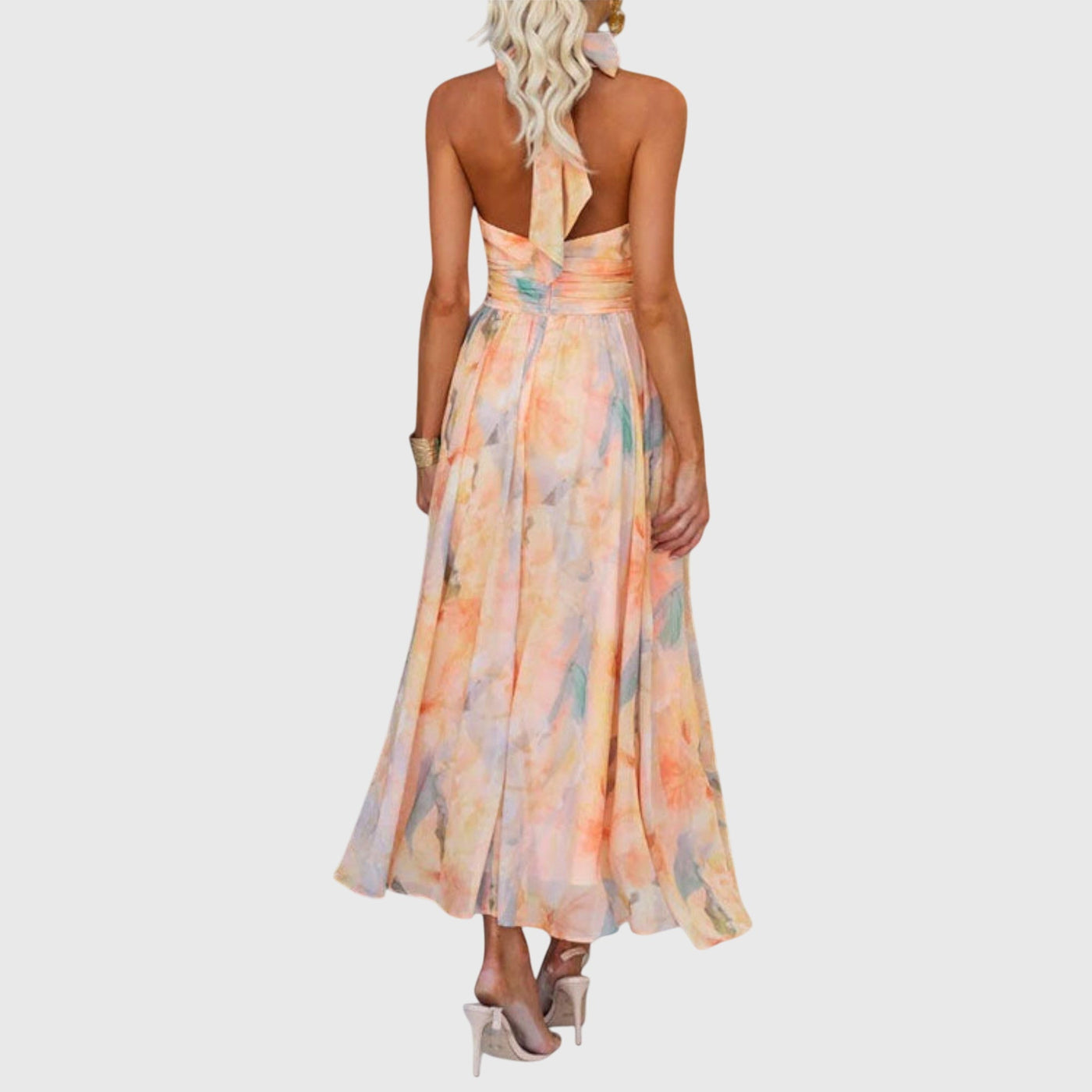 Halterneck maxi mekko